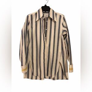 Rosie Assoulin Striped Button-Down Shirt XS — 100% Cotton, Made in NYC
